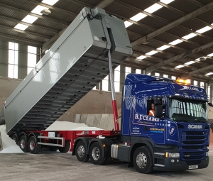 One of brand new shiny bulk tipper's on the road